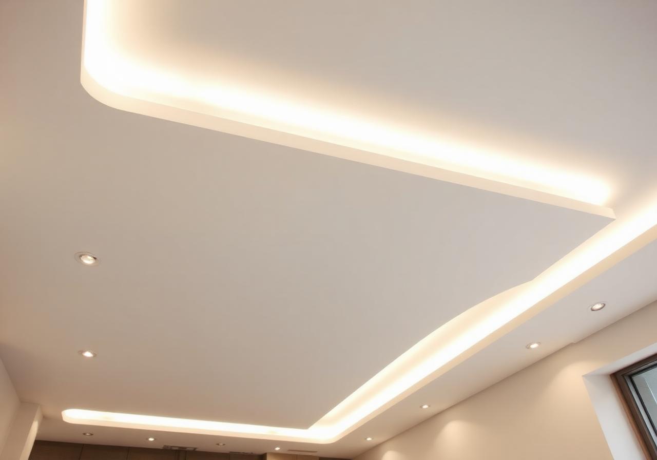 Cielorraso de durlock con garganta de luz LED